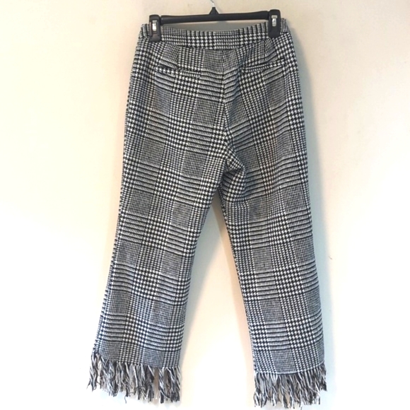 Dance & Marvel Black & White Houndstooth Fringed Pants - Picture 3 of 16